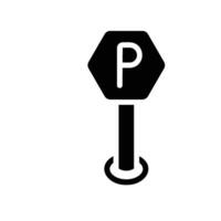 no parking Glyph Icon White Background vector