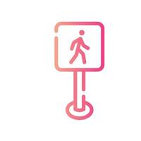 pedestrian Line Gradient Icon White Background vector