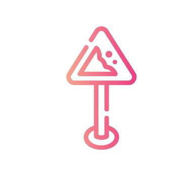 falling rocks Line Gradient Icon White Background vector