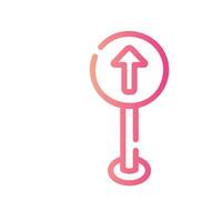 one way Line Gradient Icon White Background vector