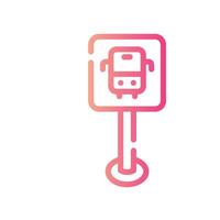bus stop Line Gradient Icon White Background vector
