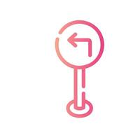 turn left Line Gradient Icon White Background vector