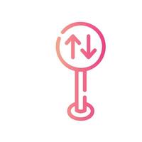 two way road Line Gradient Icon White Background vector