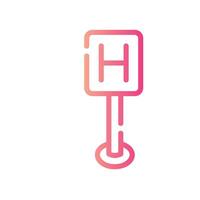 hospital Line Gradient Icon White Background vector