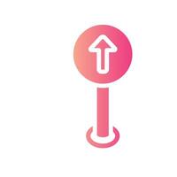 one way Flat Gradient Icon White Background vector