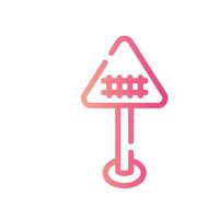 emergency stop Line Gradient Icon White Background vector