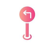 turn left Flat Gradient Icon White Background vector