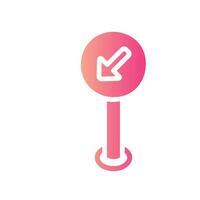 keep left Flat Gradient Icon White Background vector