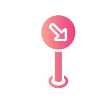 keep right Flat Gradient Icon White Background vector