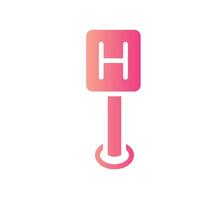 hospital Flat Gradient Icon White Background vector
