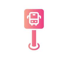 bus stop Flat Gradient Icon White Background vector