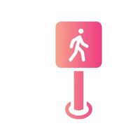 pedestrian Flat Gradient Icon White Background vector