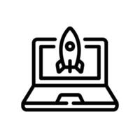 startup Line Icon White Background vector