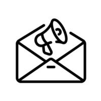 mail Line Icon White Background vector