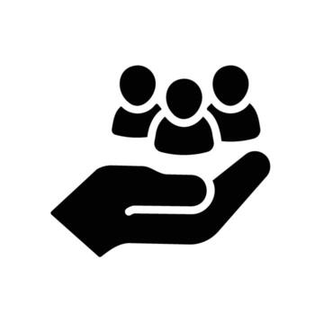 team Glyph Icon White Background vector