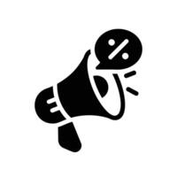 promotion Glyph Icon White Background vector