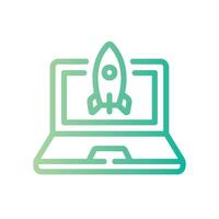 startup Line Gradient Icon White Background vector