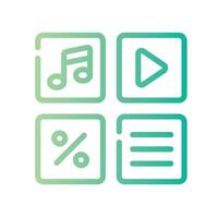 digital content Line Gradient Icon White Background vector