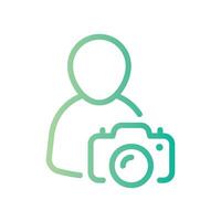 content creator Line Gradient Icon White Background vector