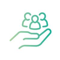 team Line Gradient Icon White Background vector