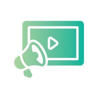 onlinevideo Flat Gradient Icon White Background vector