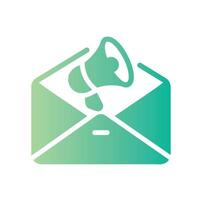 mail Flat Gradient Icon White Background vector