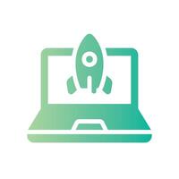 startup Flat Gradient Icon White Background vector