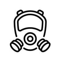 gas mask Line Icon White Background vector
