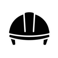 helmet Glyph Icon White Background vector