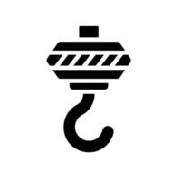 hook Glyph Icon White Background vector