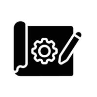 plane Glyph Icon White Background vector