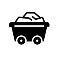 mining cart Glyph Icon White Background vector