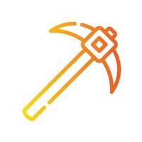 pick hammer Line Gradient Icon White Background vector