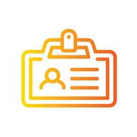 id card Line Gradient Icon White Background vector