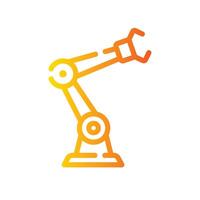 robot arm Line Gradient Icon White Background vector