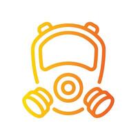gas mask Line Gradient Icon White Background vector