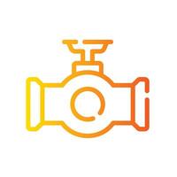 valve Line Gradient Icon White Background vector