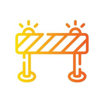 road block Line Gradient Icon White Background vector