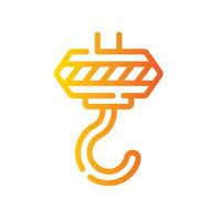 hook Line Gradient Icon White Background vector