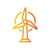 wind turbine Line Gradient Icon White Background vector