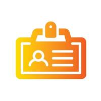 id card Flat Gradient Icon White Background vector