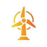wind turbine Flat Gradient Icon White Background vector