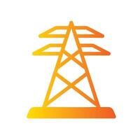 electric tower Flat Gradient Icon White Background vector