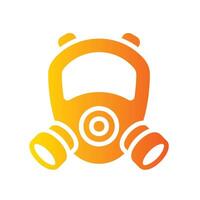 gas mask Flat Gradient Icon White Background vector