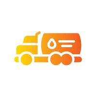 fuel truck Flat Gradient Icon White Background vector