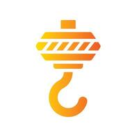 hook Flat Gradient Icon White Background vector