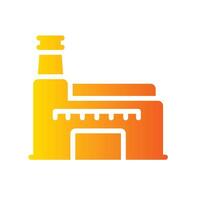 factory Flat Gradient Icon White Background vector