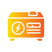 electric generator Flat Gradient Icon White Background vector
