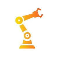 robot arm Flat Gradient Icon White Background vector