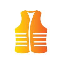 reflective vest Flat Gradient Icon White Background vector